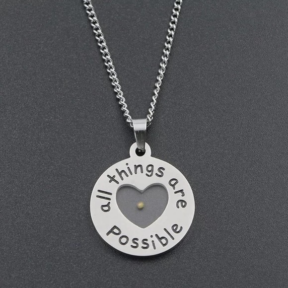 "All Things are Possible" Mustard Seed 18k Gold Plated Necklace - Picture 4 of 13